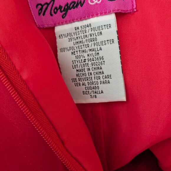 Morgan Co Prom Dress Maxi Ball Gown 8 Red Pink Fairy Princess Vintage 90s Y2K - Picture 10 of 14